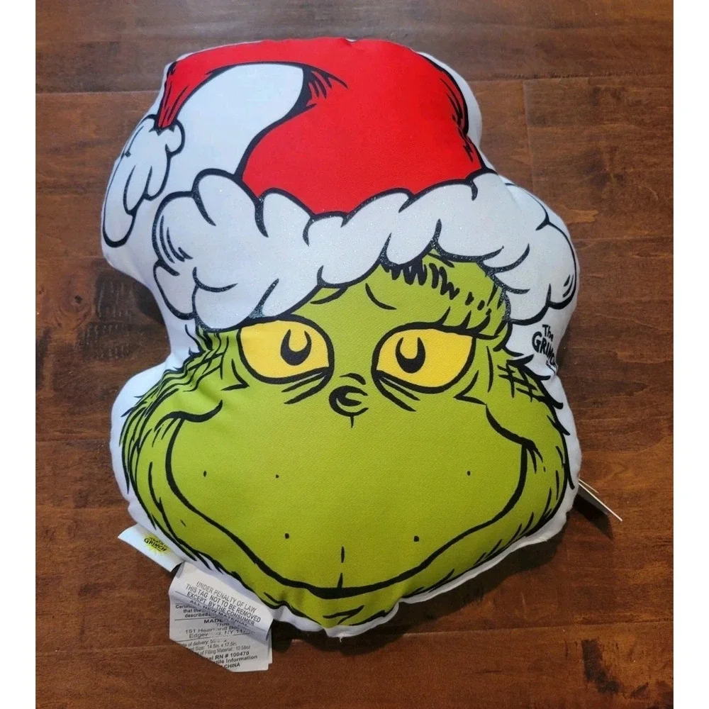 The Grinch Christmas Pillow Dr. Seuss Designs - New With Tags